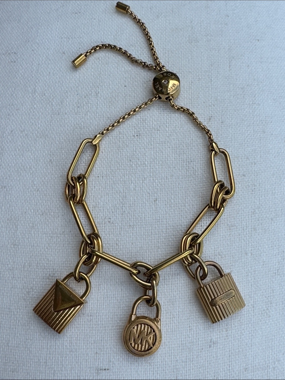 Michael Kors adjustable lock charm pull bracelet